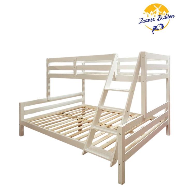 Massief houten drie persoons stapelbed, Huis en Inrichting, Slaapkamer | Bedden, Nieuw, Hout, Verzenden