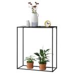Consoletafel sidetable metaal 92x80x32 cm zwart mat