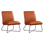 Set van 2 Leren fauteuils Less - Rancho Cognac (cognac), Huis en Inrichting, Fauteuils, Nieuw, Ophalen of Verzenden, 50 tot 75 cm