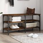 vidaXL Schoenenbankje 100x38,5x49 cm bewerkt hout gerookt, Huis en Inrichting, Banken | Voetenbanken en Poefen, Verzenden, Nieuw