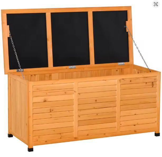Houten Tuinkist 127x56x60 cm Buitenbox met Deksel  en amp, Tuin en Terras, Tuinmeubel-accessoires, Nieuw, Verzenden