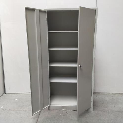 Stalen 2-deurskast - 198x92x44 cm (met schade), Huis en Inrichting, Kasten | Overige, Ophalen of Verzenden