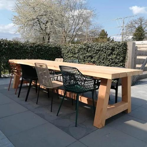 Voorraad €660,- Grote tuintafel van  douglashout 340x97x76, Tuin en Terras, Tuintafels, Rechthoekig, Nieuw, Hout