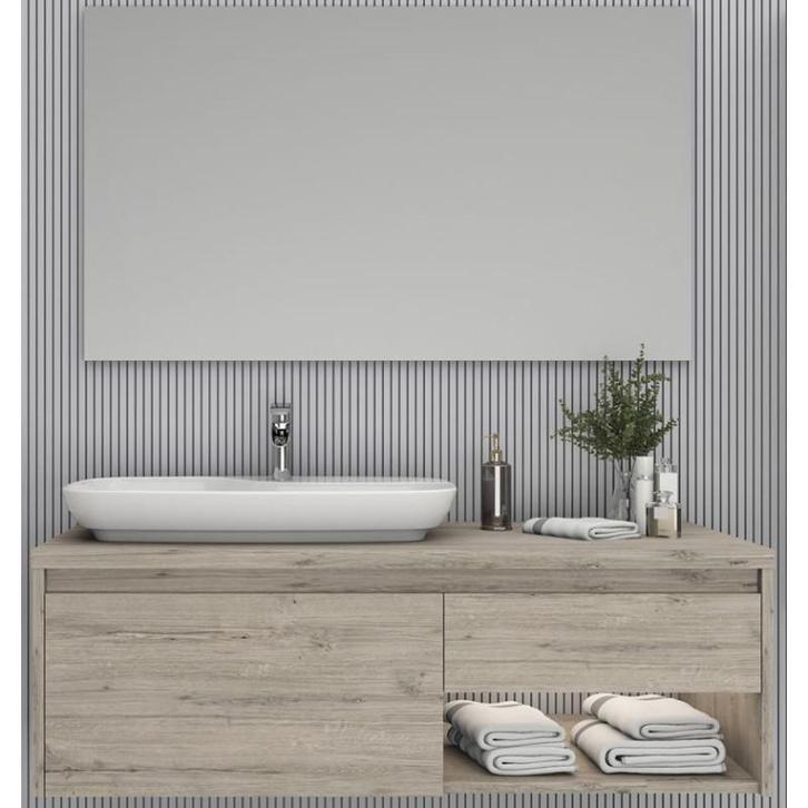 Badkamermeubel Rotas Licht Eiken 120CM (Badkamermeubels), Huis en Inrichting, Badkamer | Badkamermeubels, Nieuw, Ophalen of Verzenden