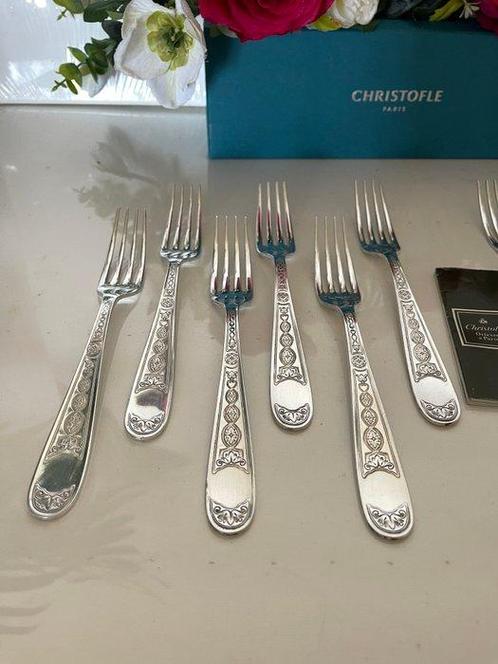 Christofle - Vork - Set van 12 dinervorken model Villeroy -, Antiek en Kunst, Antiek | Meubels | Tafels