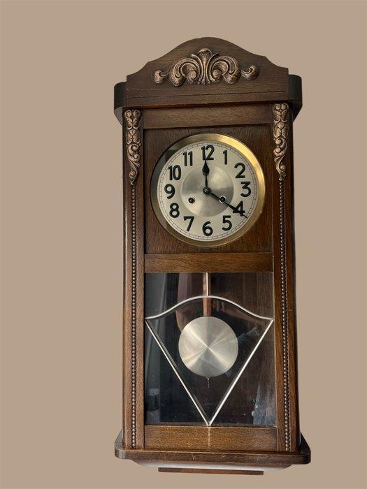 Wandklok - Junghans - Hout, Messing - 1910-1920, Antiek en Kunst, Antiek | Klokken