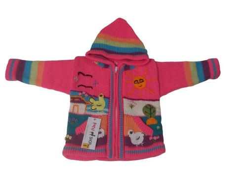Peru kind strickjacke, Peruvian kids sweater, jacke Peru, Kinderen en Baby's, Babykleding | Maat 80, Jongetje of Meisje, Nieuw