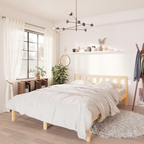 vidaXL Bedframe massief grenenhout 140x200 cm, Huis en Inrichting, Slaapkamer | Bedden, 140 cm, 200 cm, Bruin, Tweepersoons, Nieuw