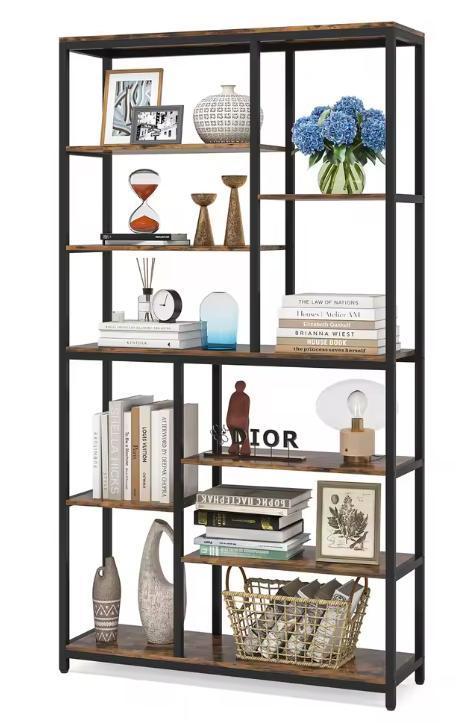 Industriële Boekenkast 200 cm – Open Vakkenkast met 9 Lagen, Huis en Inrichting, Kasten | Boekenkasten, Nieuw, Verzenden