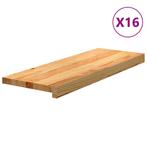 vidaXL Traptreden 16 st 70x25x2 cm massief eikenhout, Doe-het-zelf en Verbouw, Ladders en Trappen, Verzenden, Nieuw