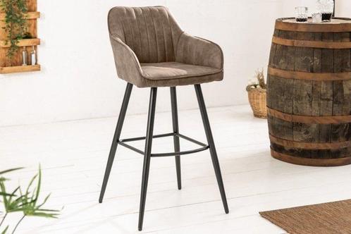 Elegante barkruk TURIN vintage taupe met decoratieve, Huis en Inrichting, Barkrukken, Ophalen of Verzenden