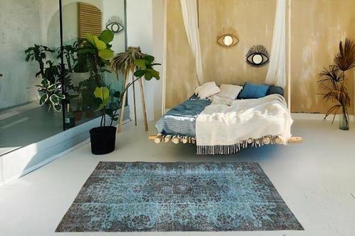 Blauwe vintage - Vloerkleed - 250 cm - 140 cm - met, Huis en Inrichting, Stoffering | Tapijten en Kleden