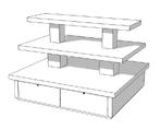 Zware hoogglans piramide tafel met lades groot P-PYR-004