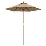 Grote Taupe Parasol - Hout - Tweedekansje - Tuin Musthave!, Tuin en Terras, Parasols, Ophalen of Verzenden, Nieuw, 1 tot 2 meter