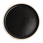 Canvas platte ronde borden | zwart | 18Øcm | 6 stuks, Verzenden