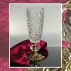 SECOLOVENTESIMO - Vaas - Kristallen en messing vaas -, Antiek en Kunst, Antiek | Glas en Kristal