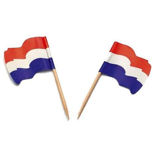 Vlagprikker Nederland Wapperend 500st., Hobby en Vrije tijd, Taarten en Cupcakes maken, Nieuw, Verzenden