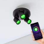 Smart opbouw plafond spot 3-voudig Zwart Hue compatible, Huis en Inrichting, Lampen | Spots, Ophalen of Verzenden, Nieuw, Metaal of Aluminium
