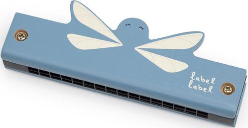 Label Label Blauw Houten Mondharmonica LLWT-04441, Kinderen en Baby's, Speelgoed | Houten speelgoed, Nieuw, Verzenden