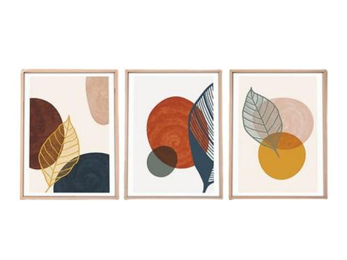 HUHU209 – Stijlvol Canvas Schilderij - set van 3 - 50 x 70, Huis en Inrichting, Woonaccessoires | Overige, Nieuw, Verzenden