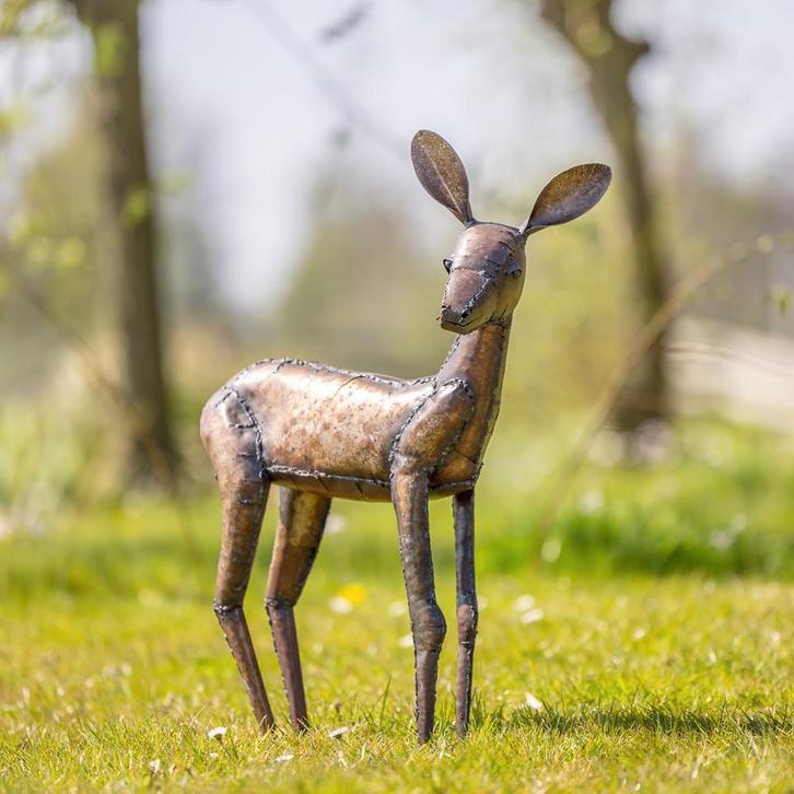 Beelden; Metalen herten, Antiek en Kunst, Kunst | Beelden en Houtsnijwerken, Ophalen of Verzenden