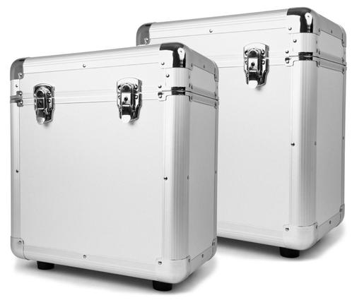 Power Dynamics RC80 12 Platenkoffers Zilver (Set van 2), Muziek en Instrumenten, Dj-sets en Draaitafels, Nieuw, Verzenden
