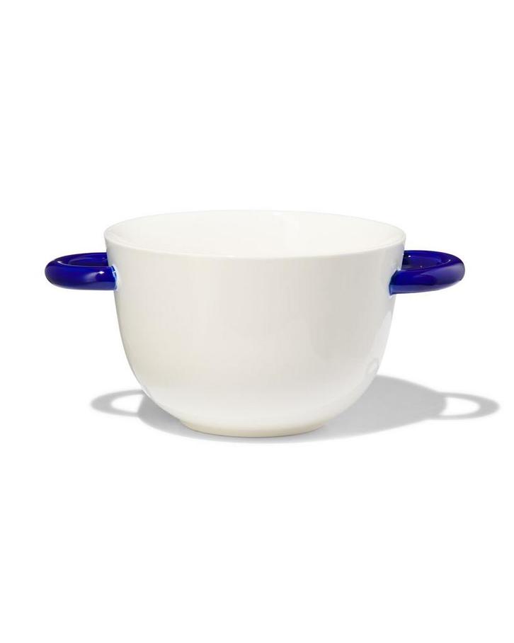 HEMA Kom Ø13.5cm Tafelgenoten new bone wit met blauw, Huis en Inrichting, Keuken | Keukenbenodigdheden, Nieuw, Verzenden