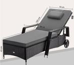 Ligbed Zwart/Antraciet Kunststof 193x90x43cm (Stoelen), Verzenden, Nieuw