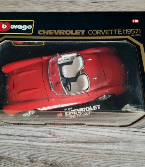 Burago 1:18 - Modelauto - Chevrolet Corvette (1957), Hobby en Vrije tijd, Modelauto's | 1:5 tot 1:12