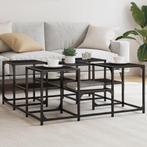 vidaXL Salontafel 91x91x40 cm bewerkt hout zwart, Huis en Inrichting, Verzenden, Nieuw, Overige houtsoorten, 50 tot 100 cm