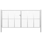 vidaXL Tuinpoort gegalvaniseerd staal 400x175 cm zilver, Verzenden, Nieuw