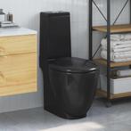 vidaXL Toilet rond afvoer onder keramiek zwart, Doe-het-zelf en Verbouw, Sanitair, Verzenden, Nieuw