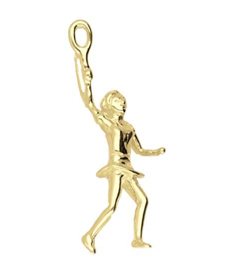 Gouden Tennisspeelster ketting hanger, Sieraden, Tassen en Uiterlijk, Kettinghangers, Verzenden