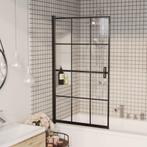 vidaXL Douchewand 80x140 cm ESG zwart, Doe-het-zelf en Verbouw, Sanitair, Verzenden, Nieuw