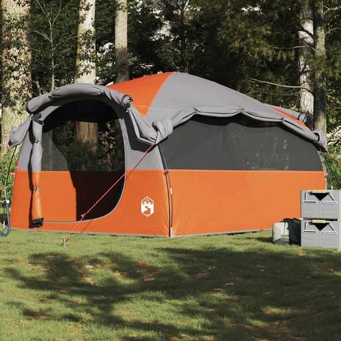 vidaXL Tunneltent 6-persoons waterdicht grijs en oranje, Caravans en Kamperen, Tenten, Nieuw, tot en met 2, Verzenden