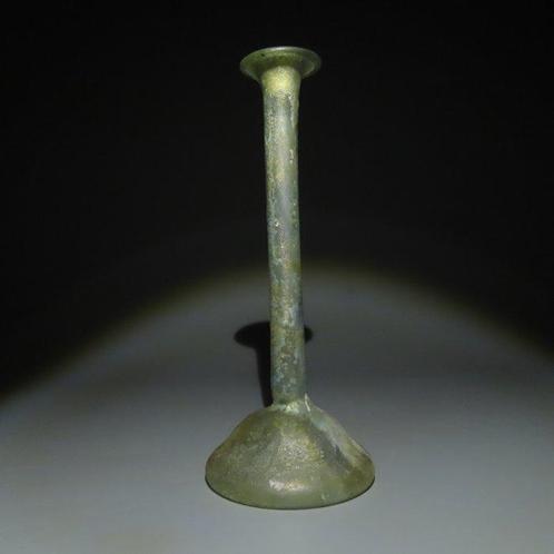 Oud-Romeins Glas Zalf. 1e - 3e eeuw n.Chr. 14,6 cm hoog. Ex, Verzamelen, Mineralen en Fossielen