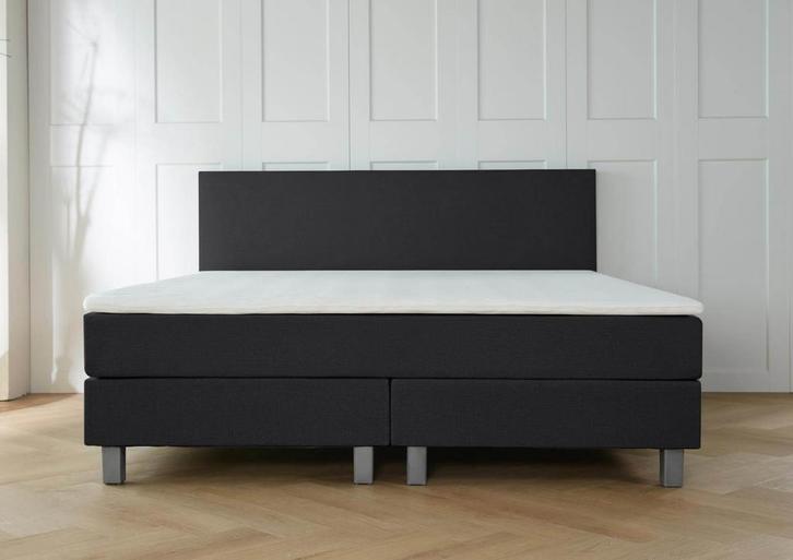 ACTIE! Boxspring Florence 160 200 Zwart, Huis en Inrichting, Slaapkamer | Boxsprings, 160 cm, 200 cm, Zwart, Tweepersoons, Nieuw