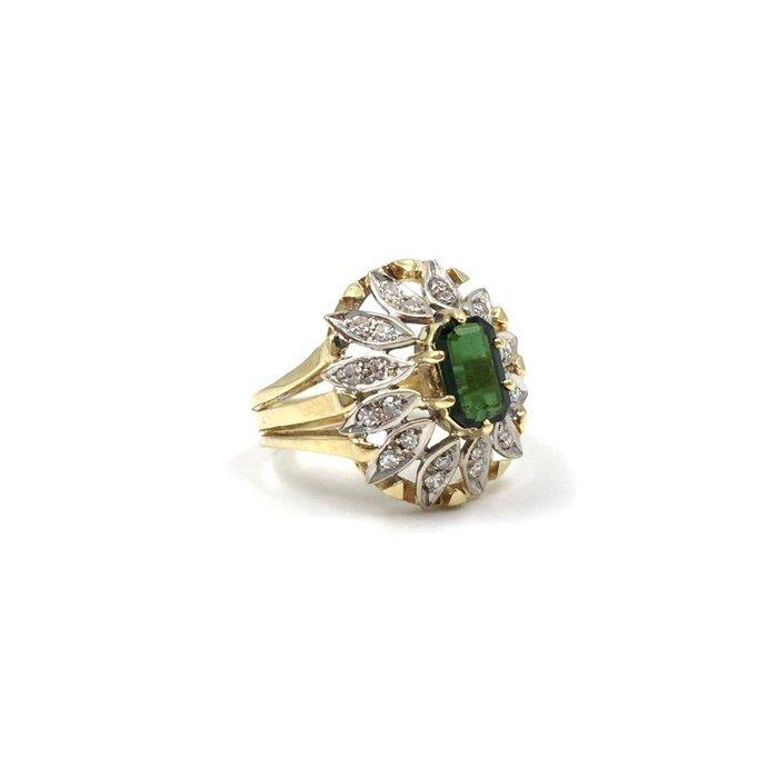 Ring - 14 karaat Geel goud Toermalijn - Diamant, Sieraden, Tassen en Uiterlijk, Ringen