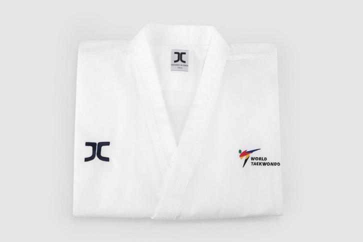 Poomsae taekwondo-pak mannen JC-Club | WT | Wit (Maat: 160), Sport en Fitness, Vechtsporten en Zelfverdediging, Vechtsportpak