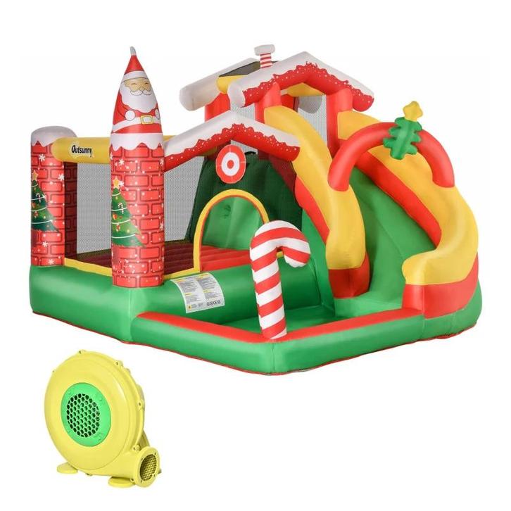 TRUUSK Kerstspringkasteel, Zelfopblazend, Inclusief Ventilat, Kinderen en Baby's, Speelgoed | Buiten | Springkussens, Nieuw, Verzenden
