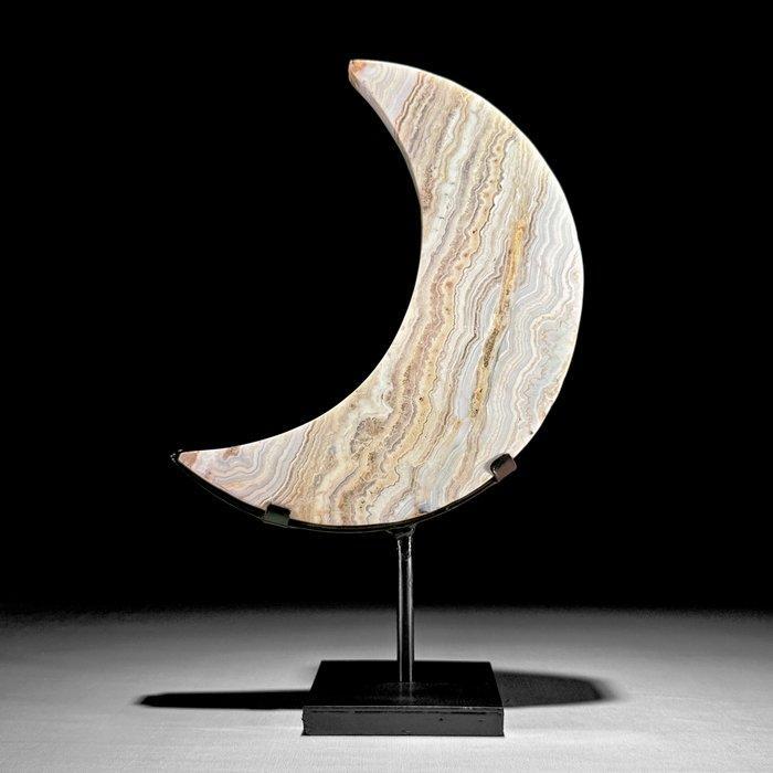 Geen minimumprijs - Prachtige Lace agaat Maanvormig halve, Antiek en Kunst, Kunst | Designobjecten