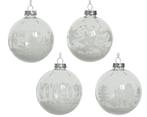 Kerstballen van glas transparant kerstprint snowflake etc  8, Ophalen of Verzenden, Nieuw
