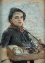 Alessandro Zezzos (1848-1914) - Portrait of a Young Salesman, Antiek en Kunst, Kunst | Schilderijen | Klassiek