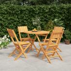 vidaXL 5-delige Tuinset massief teakhout, Tuin en Terras, Tuinsets en Loungesets, Verzenden, Nieuw, Hout, Tuinset