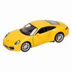 Speelgoed gele Porsche 911 Carrera S auto 1:36 - Modelauto