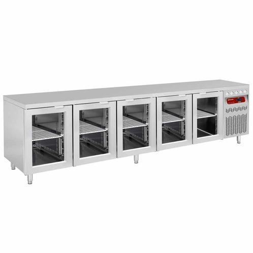 Geventileerde koeltafel, 5 glazen deuren GN 1/1, 700 Lit., Zakelijke goederen, Horeca | Keukenapparatuur, Koelen en Vriezen, Verzenden
