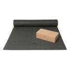 Basispakket yogamat en blok - antraciet, Sport en Fitness, Overige Sport en Fitness, Verzenden, Nieuw