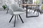 Retro design stoel LUCCA steengrijs met quilten industrieele, Huis en Inrichting, Stoelen, Ophalen of Verzenden, Nieuw