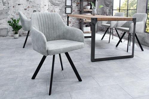 Retro design stoel LUCCA steengrijs met quilten industrieele, Huis en Inrichting, Stoelen, Ophalen of Verzenden