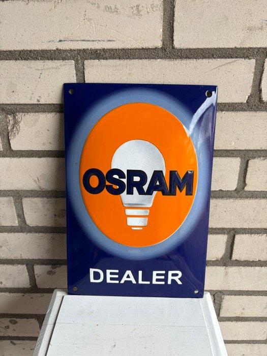 Emaille bord - OSRAM – emaille dealerbord – meerdere lagen, Antiek en Kunst, Antiek | Wandborden en Tegels